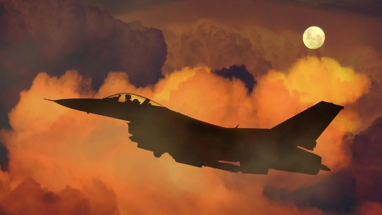 Military plane flying in the Gulf region